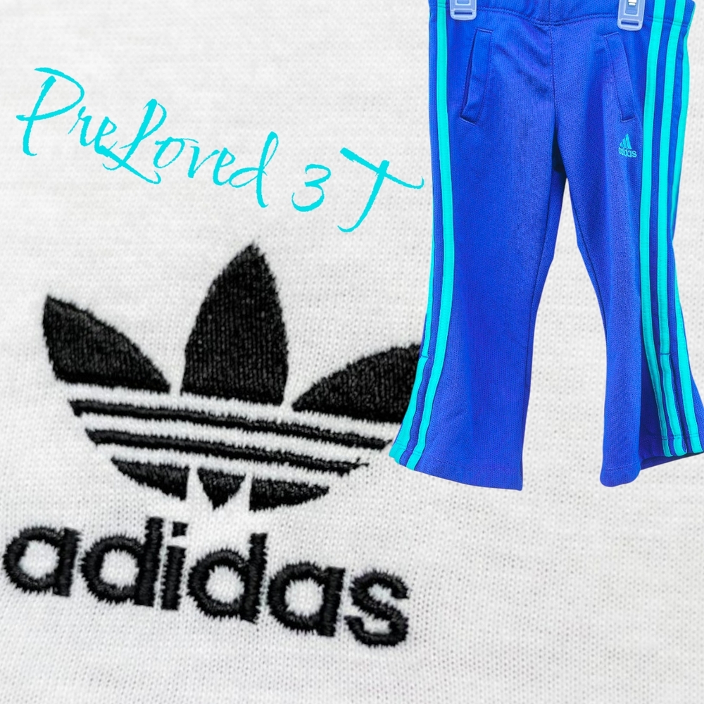 Adidas Kids Royal Blue/Teal Track Pants Size 3T Preloved